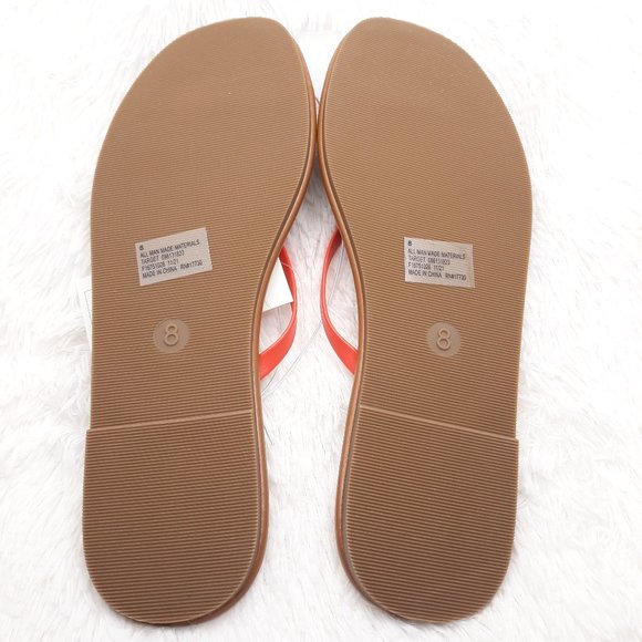 SHADE & SHORE Women's Faux Leather Flip Flop Sandals "CORAL" (Size 8) BRAND NEW! - Picture 2 of 4